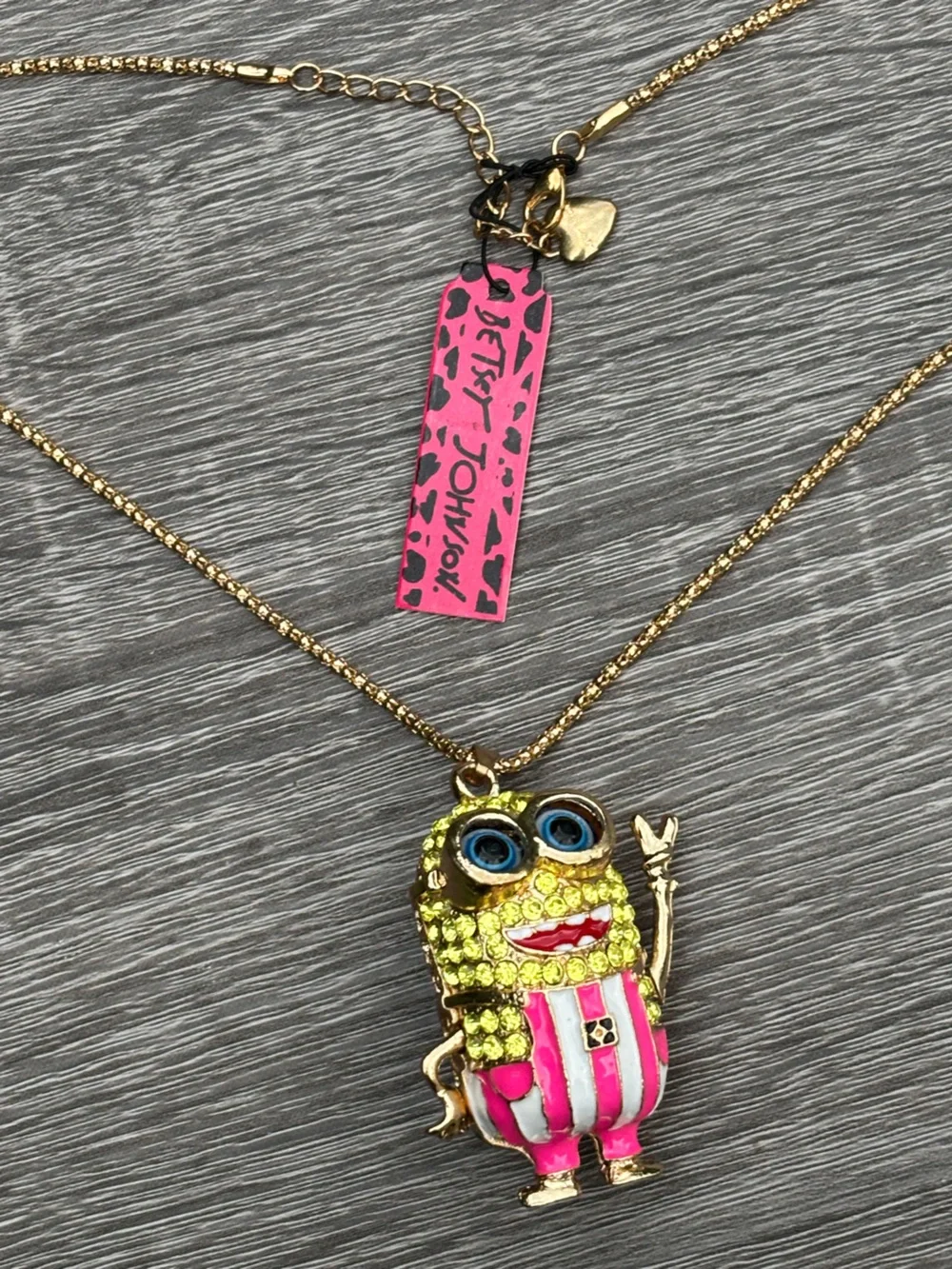 Betsey Johnson Minion Pendant Necklace